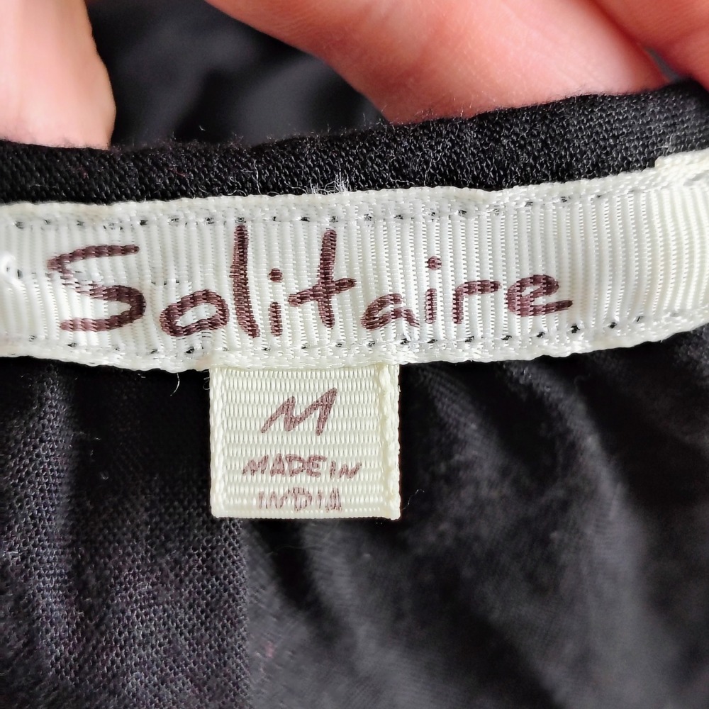 Black Embroidered Peasant Blouse with Floral Detail - Picture 6 of 8